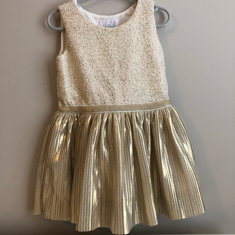 Toddler Girls Gold Dress